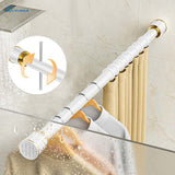 YIJIALE No Drill Black Metal Window Adjustable Telescopic Extendable Curtain Rod